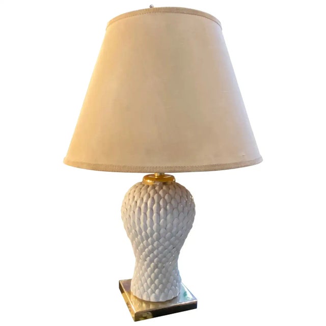 1980s, Tommaso Barbi Attributed Brass and Porcelain Italian Table Lamp For Sale - Image 13 of 13