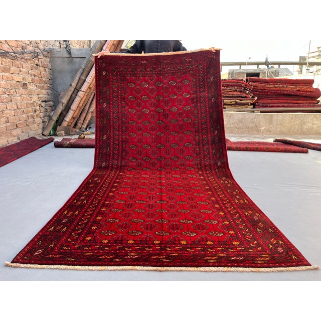 Vintage Afghan Ersari Turkmen Bokhara Gallery Rug - 8'4" X 4'3" For Sale - Image 13 of 13