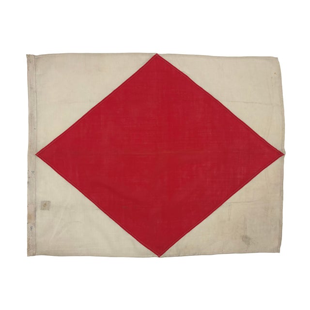 Small Vintage Distressed Nautical Signal Flag For Sale In Los Angeles - Image 6 of 6
