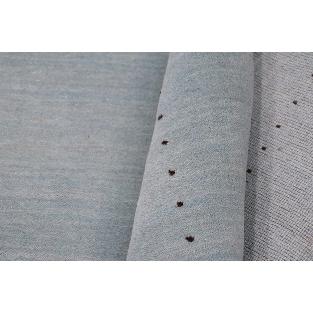 Textile Late 20th Century Bohemian Gabbeh Light Blue Wool Rug - 8'4'' X 10'0'' For Sale - Image 7 of 10