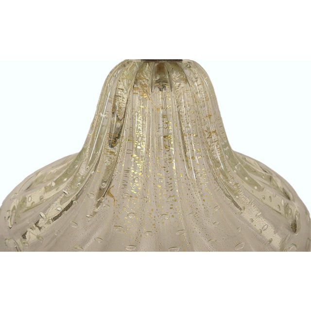 Mid 20th Century Italian Gold Murano Glass Table Lamp With Controlled Bubble Mid Century Modern For Sale - Image 5 of 8