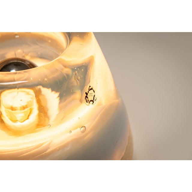 Blue and Clear Murano Glass Table Lamps from Leucos, Italy, 1970s, Set of 2 For Sale - Image 9 of 16
