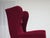 Danish Highback Wingback Armchair in Cherry-Red Velour, 1960s For Sale - Image 11 of 18