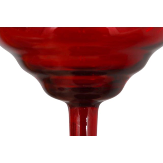 Mid 20th Century Mid Century Modern Ruby Glass Margarita Glasses, Set of 6 For Sale - Image 5 of 5