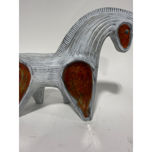 Early 21st Century Jonathan Adler Horse Glass "Menagerie" Sculpture Red / Orange Lava Glaze For Sale - Image 5 of 9