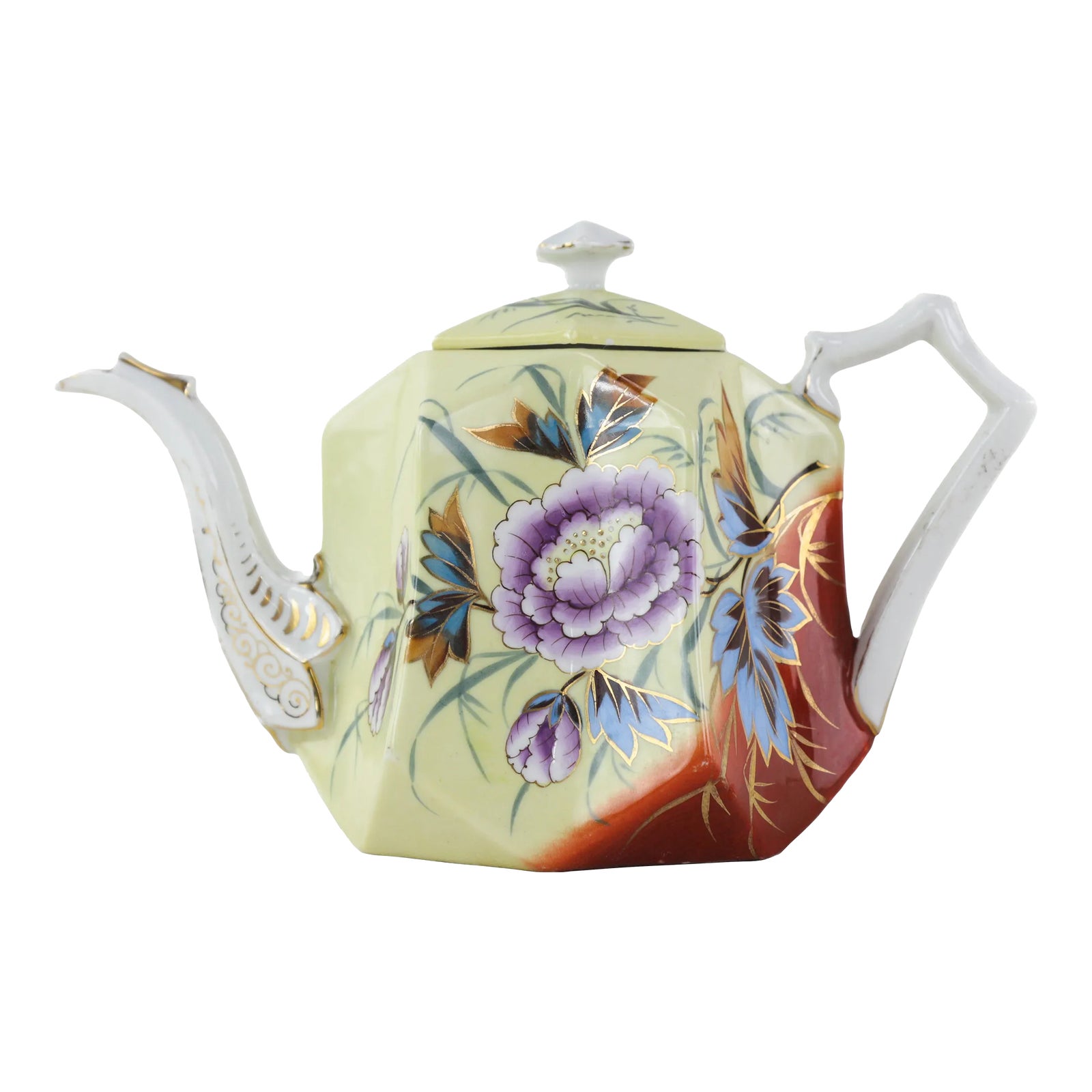 Antique Hand-Painted Porcelain Teapot With Floral Design – Elegant ...