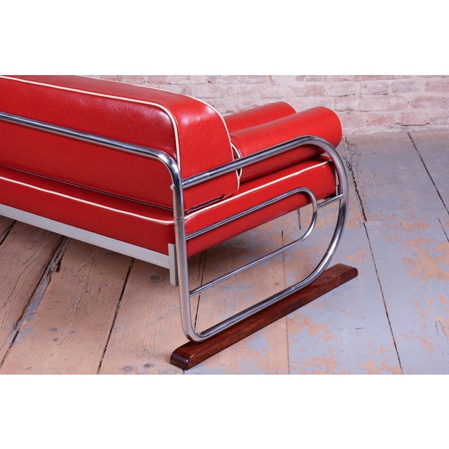 Czech Bauhaus Sofa attributed to Robert Slezák, 1930s For Sale - Image 12 of 18