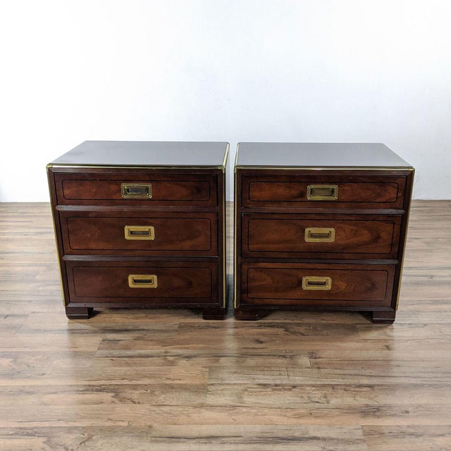 Vintage Baker Furniture ThreeDrawer Nightstands a Pair Chairish