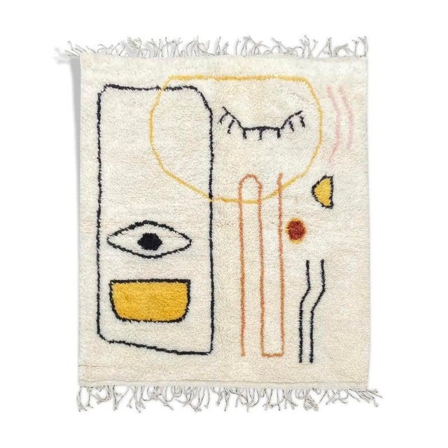 Modern Berber Moroccan Beni Ouarain Rug For Sale - Image 4 of 4