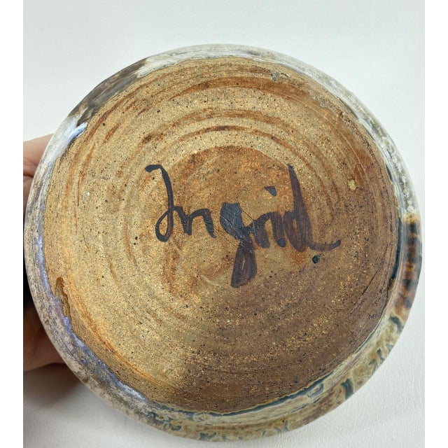 Authentic Ingrid Bjerstedt Rogers Glazed Stoneware Bowl (C. 1970s) For Sale In Portland, OR - Image 6 of 6