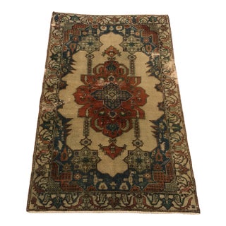 Distressed Hand-knotted Anatolian Rug- 4′5″ × 7′ For Sale