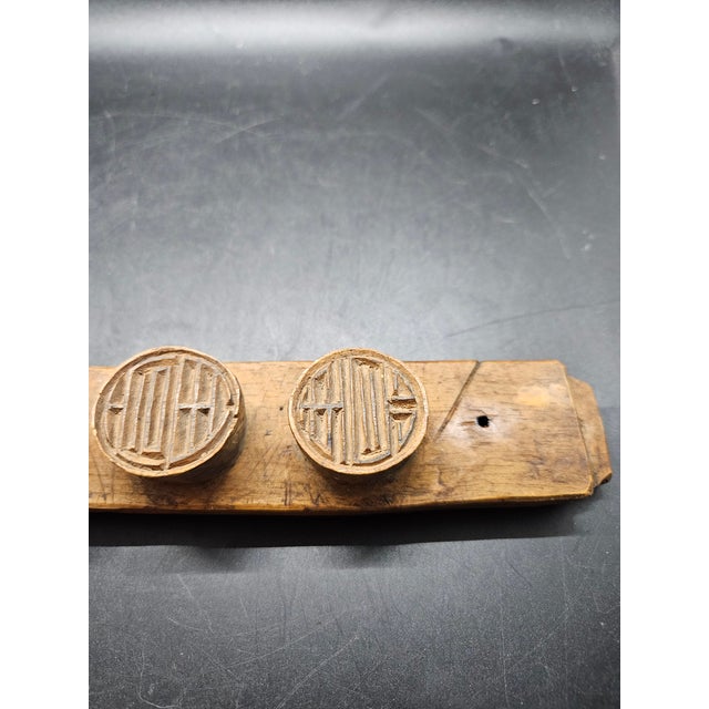 Vintage Japanese Kashigata, which is a traditional hand-carved wooden mold...it is the upper mold for rice cakes...it is...