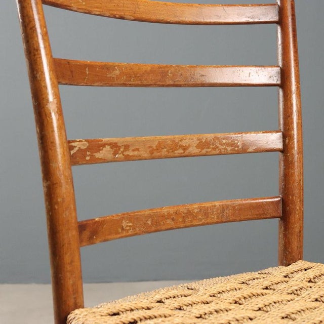 Beech and Woven Cord Chairs, 1950s, Set of 2 For Sale - Image 9 of 11