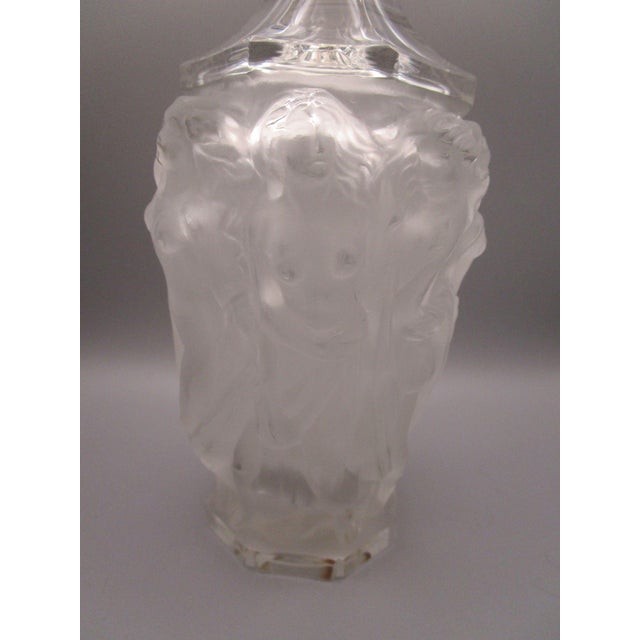 Art Deco 1920s Art Deco Bacchantes Nude Dancing Women Decanter With Original Faces Stopper No Chips For Sale - Image 3 of 14