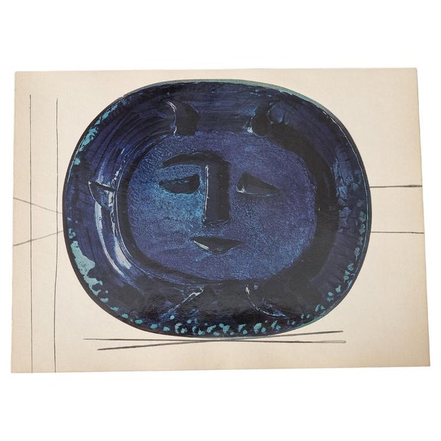 Print Depicting Pablo Picasso Vallauris Plate with Face in Blue from Albert Skira, Mid-20th Century For Sale - Image 9 of 9