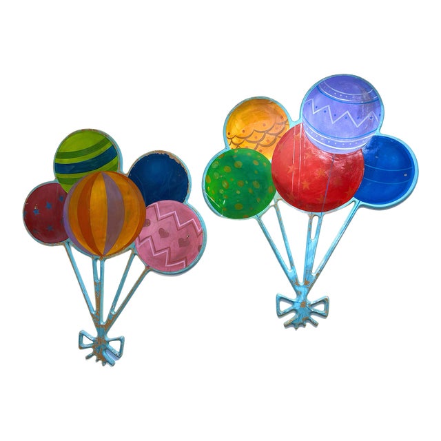 1920’s French Whimsical Monumental Balloon Wall Hangings - a Pair For Sale
