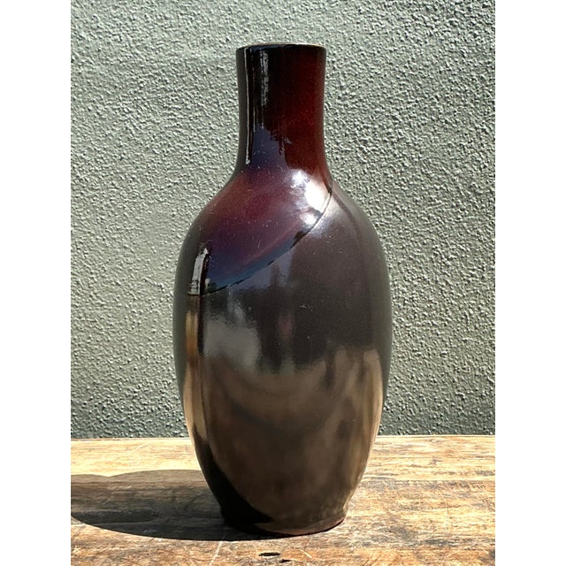 Vintage Two Tine Pottery Vase For Sale In West Palm - Image 6 of 12