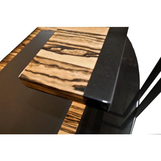 Animal Skin Half-Moon Desk in White Ebony by Aymeric Lefort For Sale - Image 7 of 13