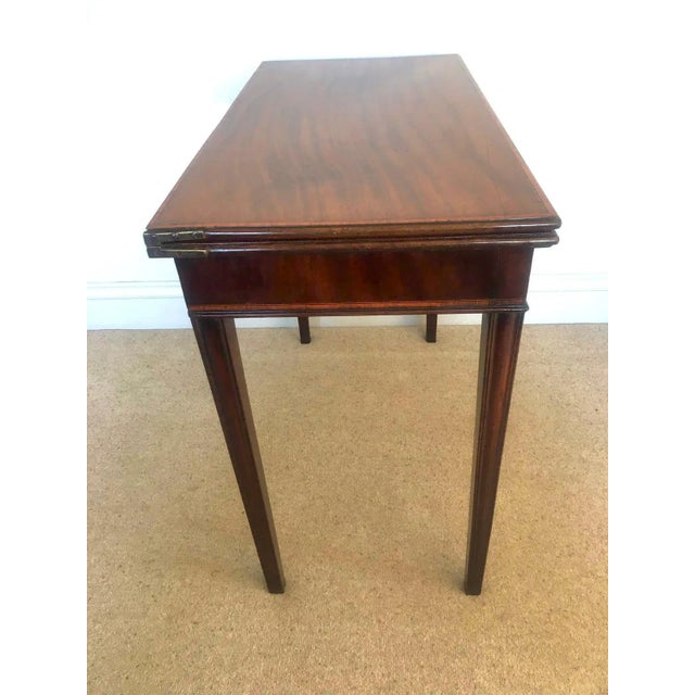 Antique George III Inlaid Mahogany Tea Table For Sale - Image 6 of 13