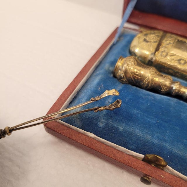 Napoleon III Pipe/Tobacco Set in Gilt Brass, France, 19th Century, Set of 4 For Sale - Image 11 of 17