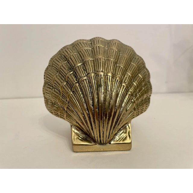 Pair Brass Seashell Scallop Bookends For Sale In New York - Image 6 of 7