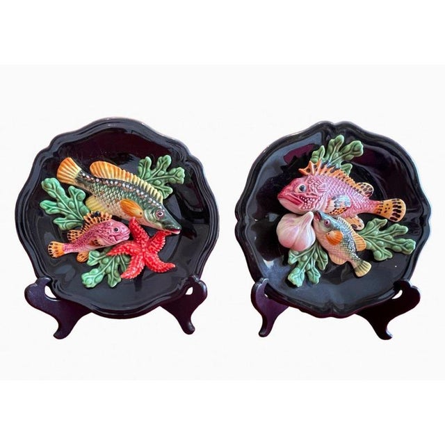 Ceramic Fish and Seafood Dishes from Vallauris, Set of 3 For Sale - Image 7 of 11