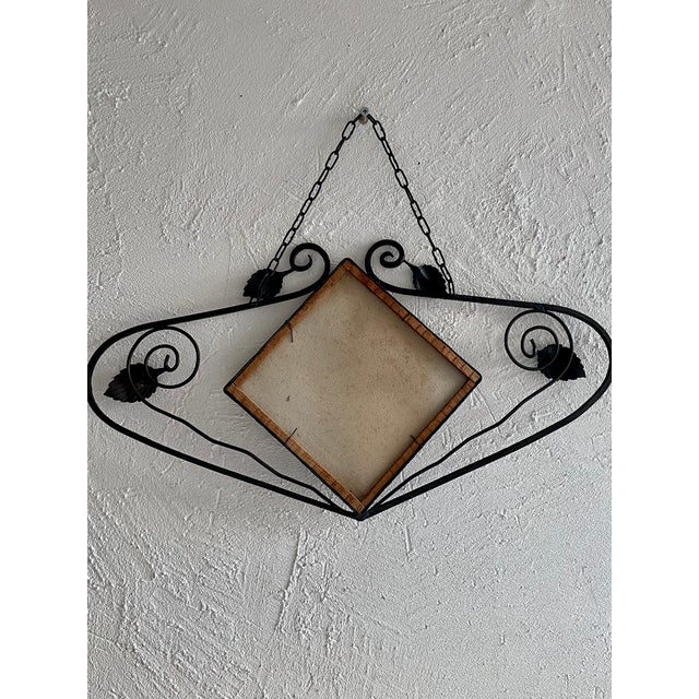 French Art Deco Mirror in Wrought Iron, 1930s For Sale - Image 7 of 8