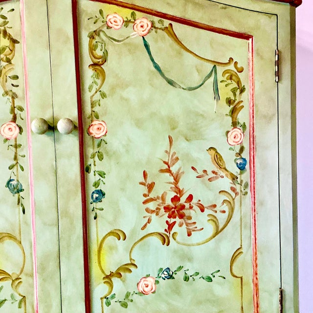 Early 20th Century Swedish Gustavian HandPainted Secretary Desk & Storage Cabinet. For Sale - Image 13 of 18