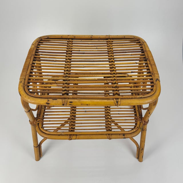 Small Bamboo Side Table, Italy, 1960s For Sale - Image 4 of 8
