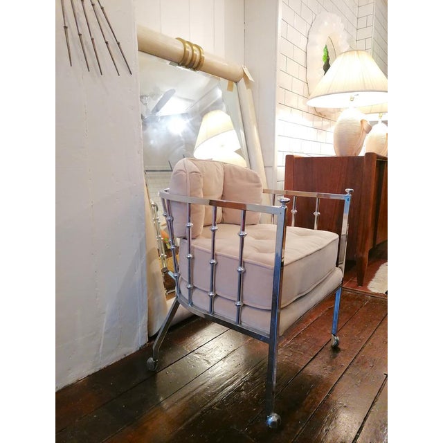 Set of Mid-Century Chrome Spindle Armchairs with Casters from Drexel, USA, 1970s For Sale - Image 14 of 17