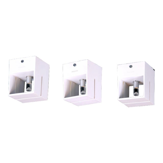 Philips Modern White Square Sconces - Set of 3 For Sale