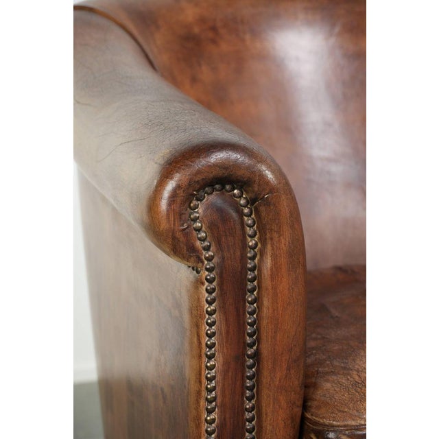 Vintage Club Chair in Sheepskin Leather For Sale - Image 10 of 14