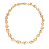 Late 20th Century Mariner Puff Link 14k Yellow Gold Necklace For Sale