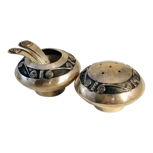 Vintage Native American Southwest Sterling Salt Cellar Pepper