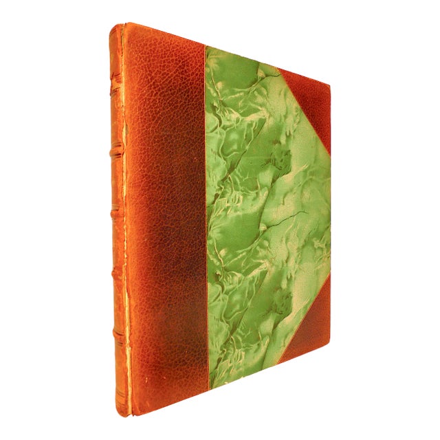 Early 20th Century Decorative and Illustrated Leather Book, Guyot's Le Printemps Sur La Neige Et d'Autres Contes Du Bon Vieux Temps For Sale