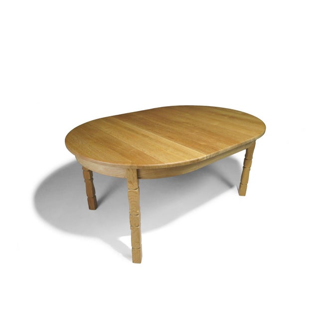 Mid 20th Century Attributed to Henning Kjærnulf Scandinavian Solid White Oak Round Dining Table With Leaves For Sale - Image 12 of 12