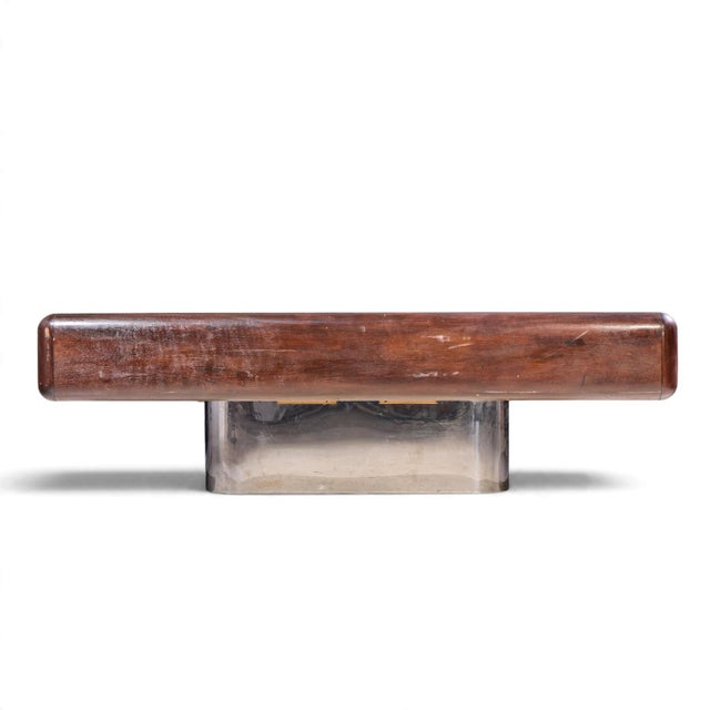 m.f. Harty for Stow & Davis Mid Century Walnut, Chrome and Glass Executive Desk For Sale - Image 9 of 10
