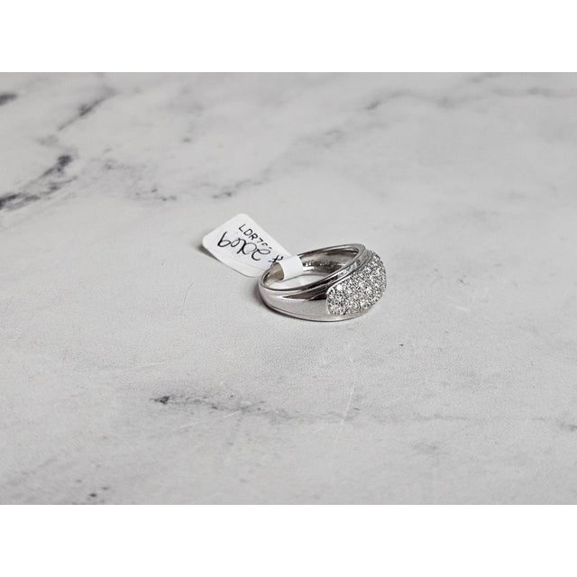 2020s Pave Diamond Cluster Diamond Ring 14k White Gold, Size 4 For Sale - Image 5 of 6