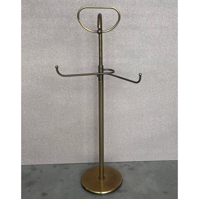 Art Deco French Art Deco Gentleman’s Floor Standing Brass Suit Hanger or Dumb Valet For Sale - Image 3 of 9