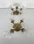 Set of 2 adjustable ceiling lights (4-5 lights) in brass and Murano glass, 1960s The two ceiling lights have a brass frame...