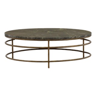 Bidasar Marble Brass Modern Deco Coffee Table For Sale