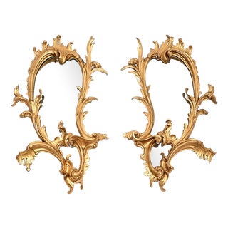 Antique French Carved Gilt Wood Mirrors, 1850, Set of 2 For Sale