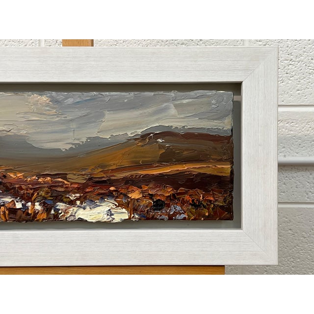 Impasto Oil Painting of Melting Snow on English Moor Landscape by British Artist 2013 For Sale - Image 9 of 14