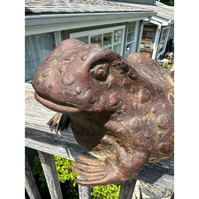 Brown Bronze Frog Sculpture For Sale - Image 8 of 11
