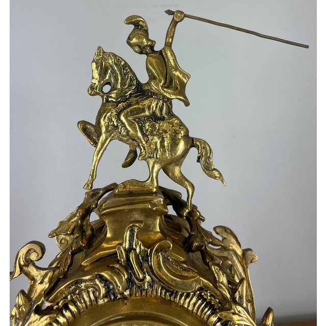 Vintage French Style Decorative Mantel Clock For Sale - Image 3 of 13