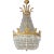 21st Century Brass Basket Empire Sac a Pearl Chandelier Crystal and Antique Gold For Sale
