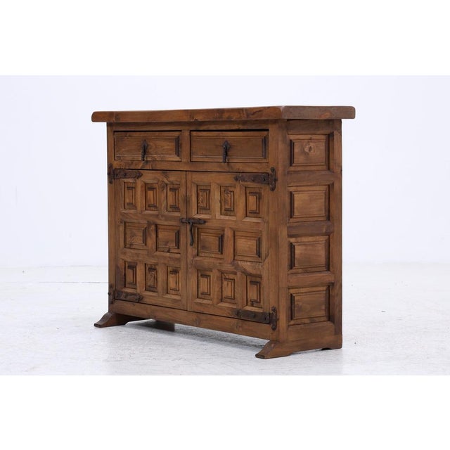 Spanish Baroque Style Walnut Chest of Drawers with Iron Fittings, 1960s For Sale - Image 14 of 15