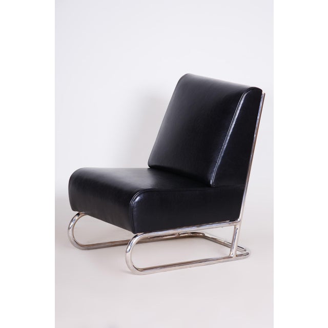 Bauhaus Leather Armchair, Czechia, 1930s For Sale - Image 13 of 13