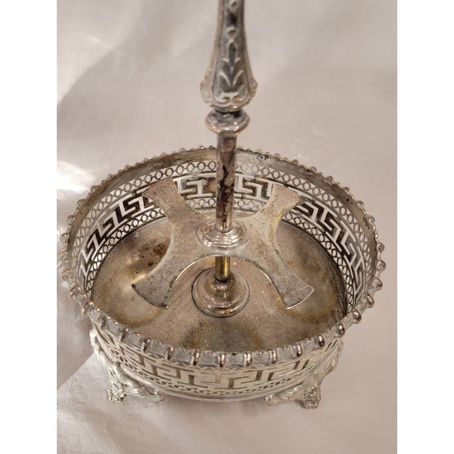 Antique Silverplate and Crystal Four Bottle Cruet Set For Sale - Image 11 of 11