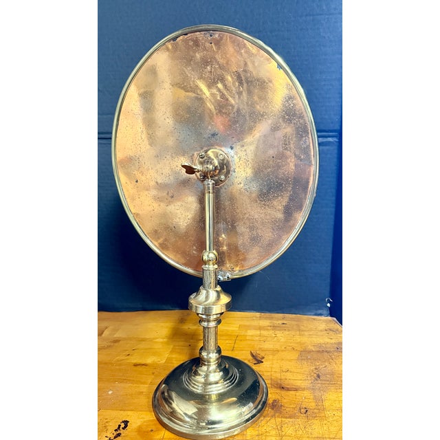 Brass Antique Brass Swivel Adjustable Vanity /Table Mirror For Sale - Image 8 of 10